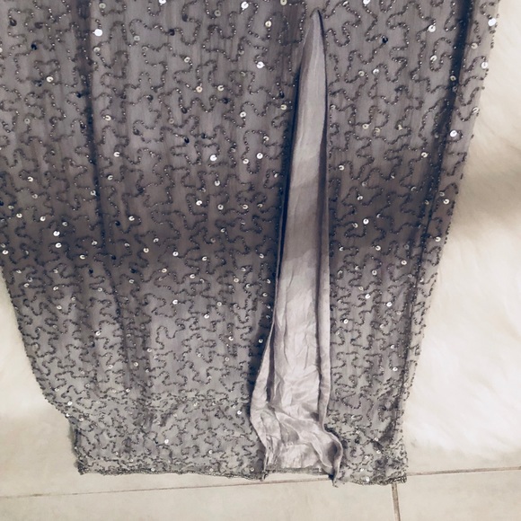 Silver Beaded Halter Dress, size Small - Picture 6 of 8